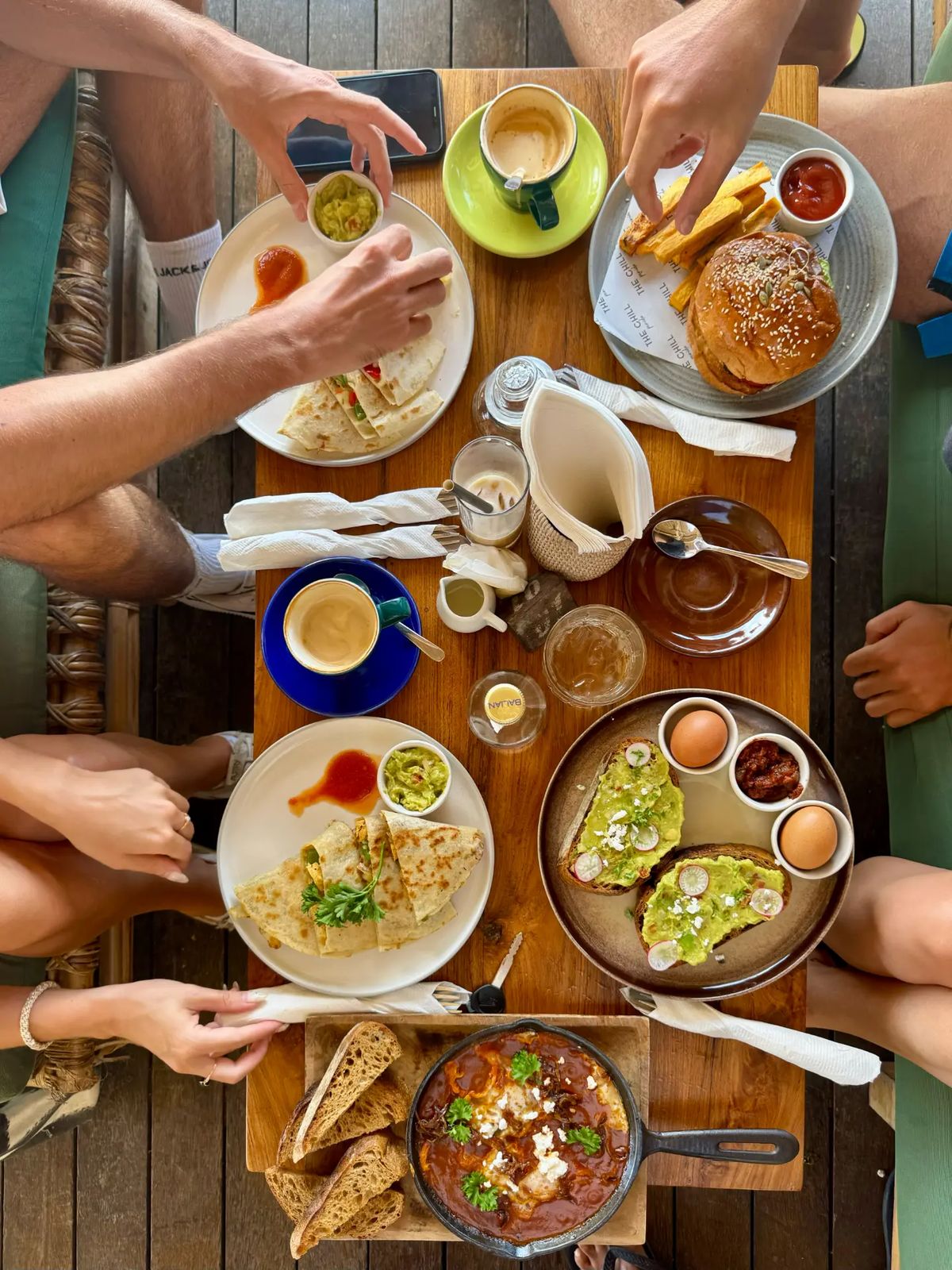 A shared breakfast table on Nusa Penida
