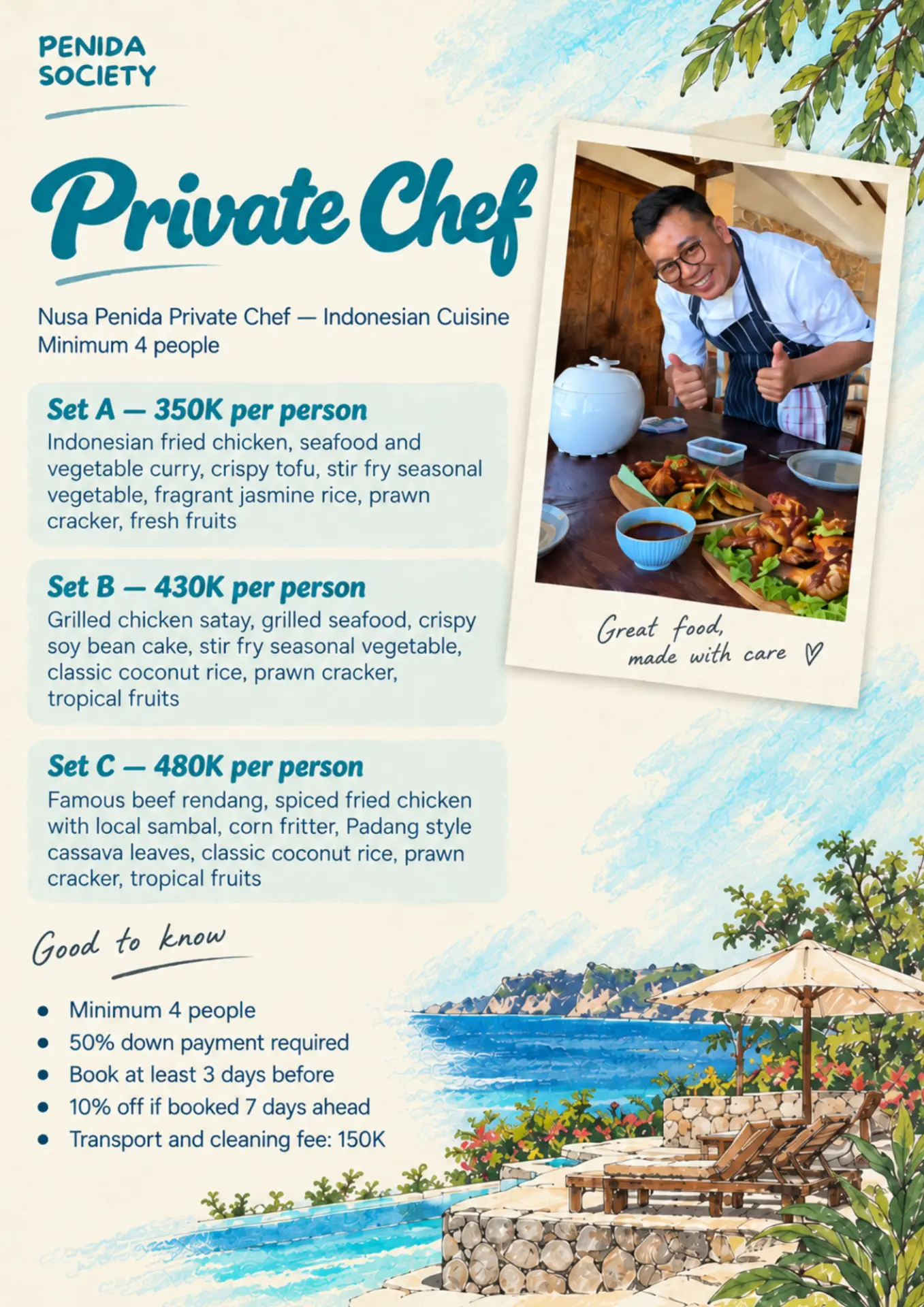 Penida Society Home Chef Menu