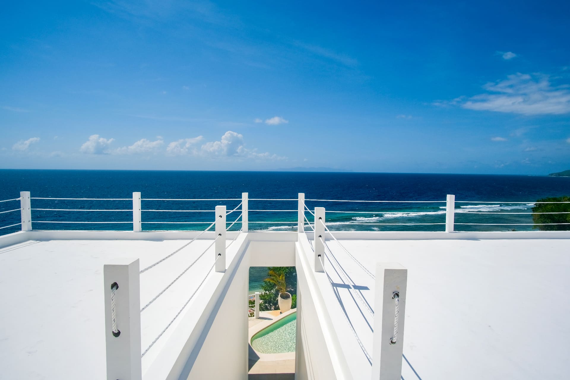 Rooftop terrace of a villa on Nusa Penida