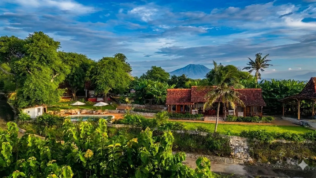 Villas Roc-Azur vues du ciel par drone, Nusa Penida